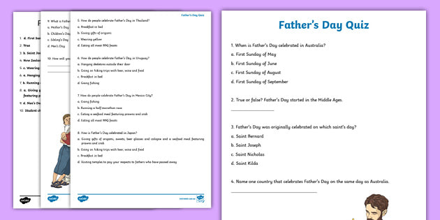 Father S Day Quiz Printable Trivia Crash Course Podcast