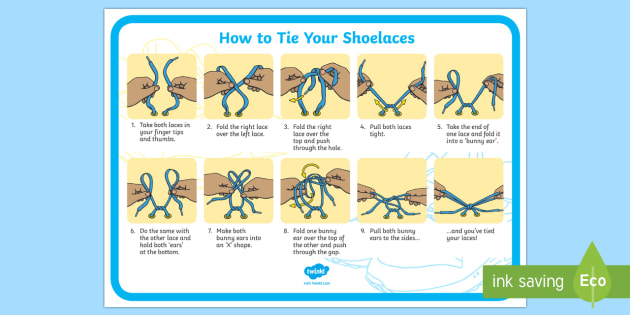 tying shoelaces