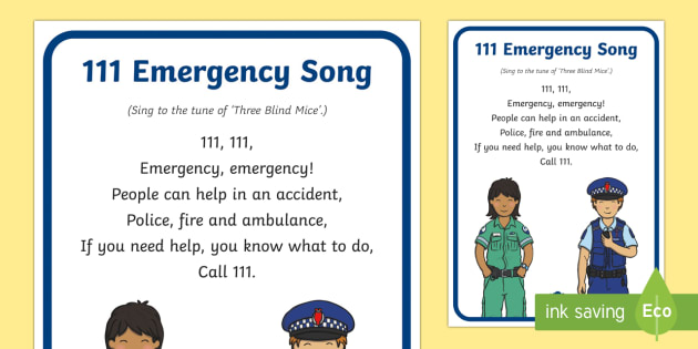 New Zealand 111 Emergency Song (teacher made)