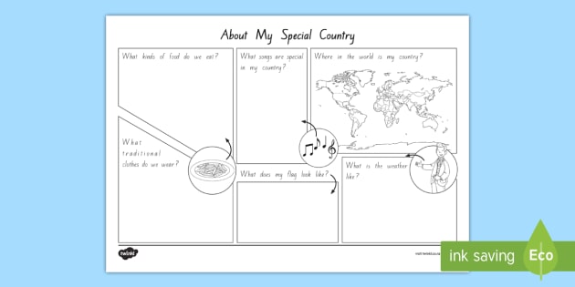 About My Special Country Activity Teacher Made   Nz Ss 49 About My Special Country Activity Ver 2 