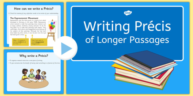 Writing Precis for Longer Passages Presentation