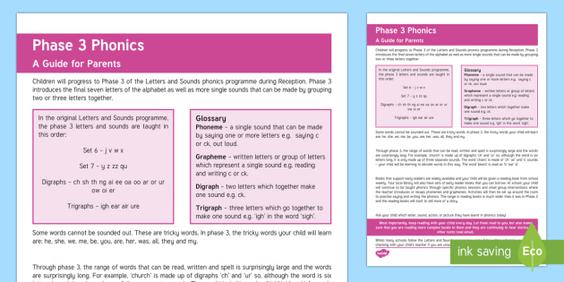 Phase 3 Phonics List