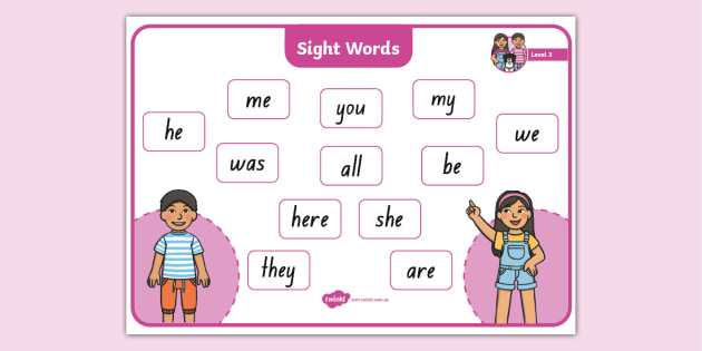 Twinkl Phonics Level 3 Sight Words Mat (teacher made)