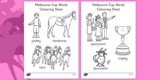 The Melbourne Cup Words Colouring Sheet - australia, melbourne cup, words