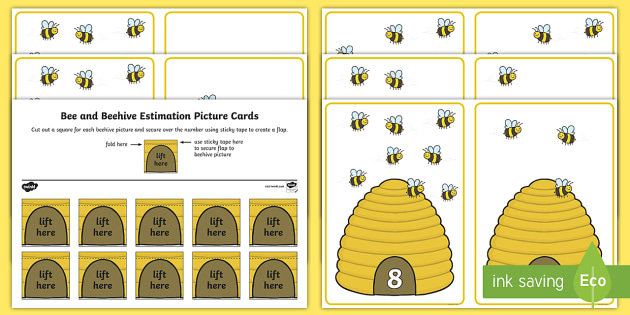 Bee and Beehive Estimation Picture Cards (teacher made)