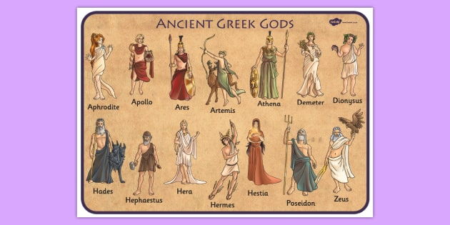 Ancient Greek Gods Word Mat - ancient greece, visual aid, keyword