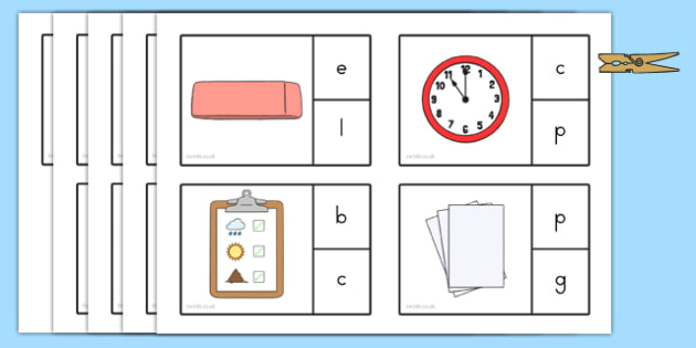 Back To School Initial Sound Peg Matching Game