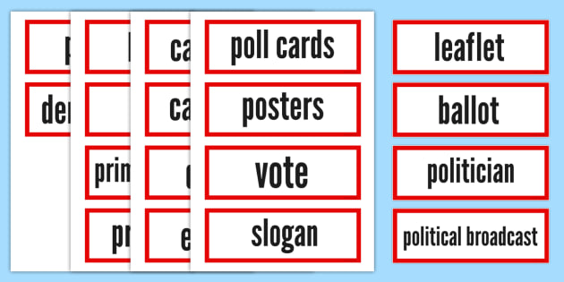 Election Vocabulary Cards (Teacher-Made)