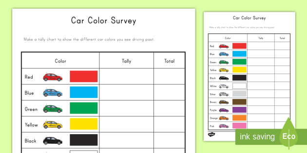 Car Colour Chart
