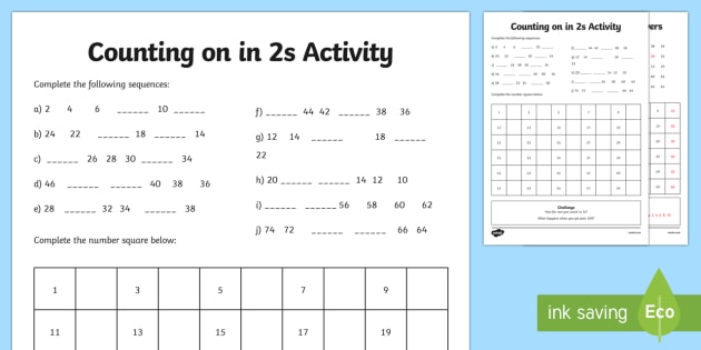 skip counting by 2s skip counting worksheet teacher made