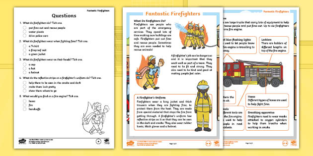 Charlie the Firefighter - KS1 Fantastic Firefighters Differentiated Reading