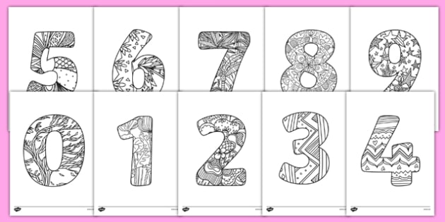 Adult Colouring Mindfulness Numbers (teacher made)