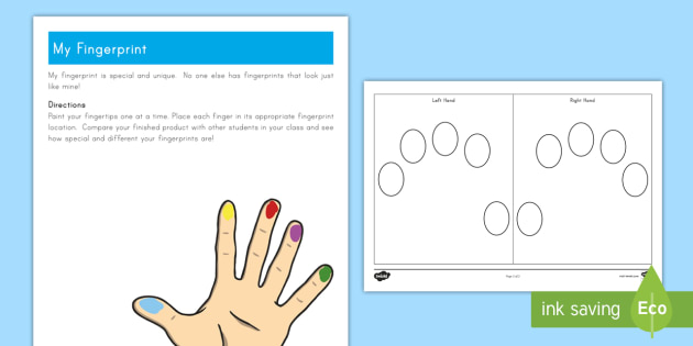 My Fingerprint Activity Special Education Twinkl
