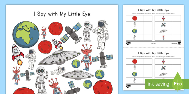 I Spy Space Worksheet / Activity Sheet I Spy Space Worksheet / Activity Sheet