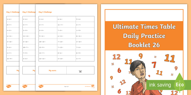 Ultimate Times Table Daily Practice Booklet 26 Booklet