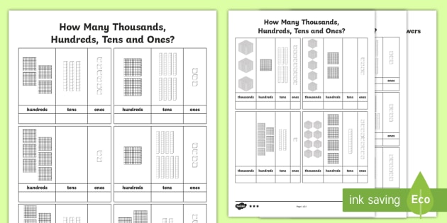 Thousands Place Value Worksheet (Teacher-Made) - Twinkl