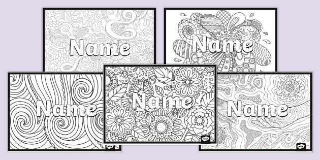 editable mindfulness name colouring activity teacher made