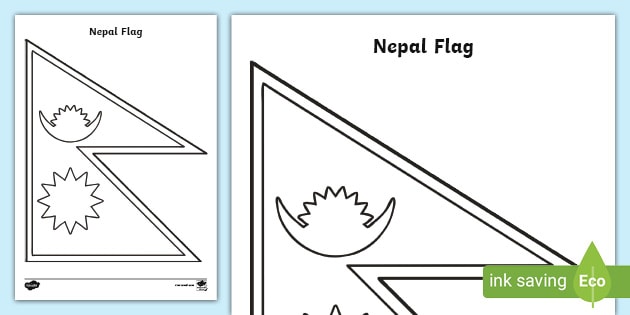 Nepal Flag Colouring (teacher made)