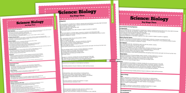 free  - ks3 science biology curriculum overview