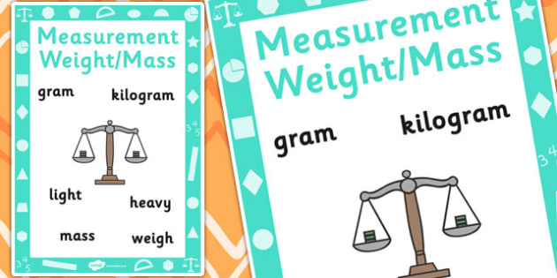 Key Stage 1 Measurement Weight and Mass Poster - Weight, Mass