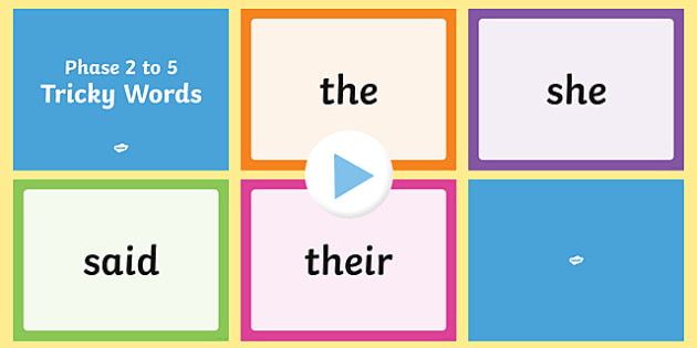 phase 2 to 5 tricky word powerpoint teaching resources daily routines flashcards pdf for spelling