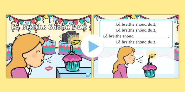 Happy Birthday Song In Irish Powerpoint