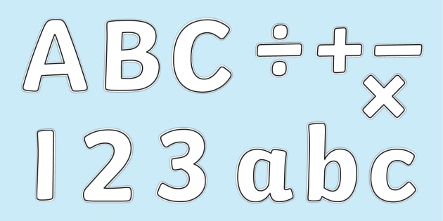 alphabet and numbers in bubble letters