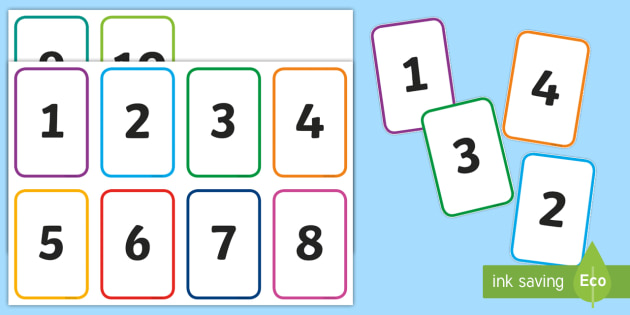 Free Number Templates 1 To 10 Number Cards Teaching Resource