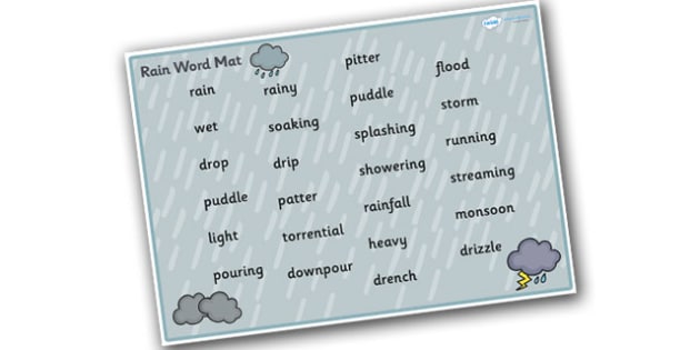 FREE Weather And Seasons Rain Word Mat teacher Made 