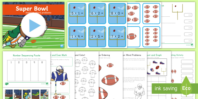 Super Bowl Math Activity Pack