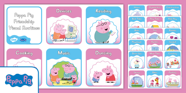 free-peppa-pig-friendship-visual-routine-cards-twinkl