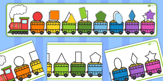 2D Shape Train Matching Puzzle - puzzles, match, activity