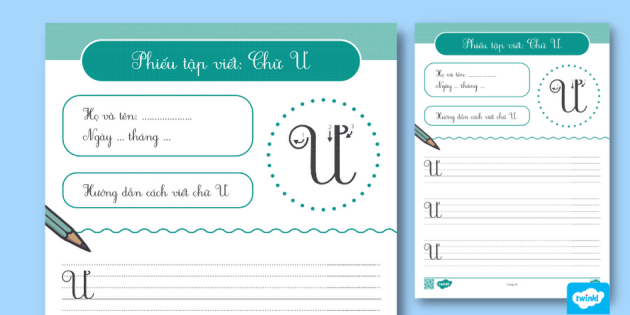 Phiếu tập viết chữ Ư (teacher made)