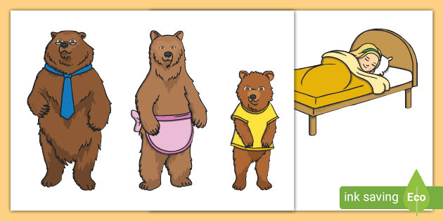 Goldilocks and the Three Bears Stick Puppets (teacher made)