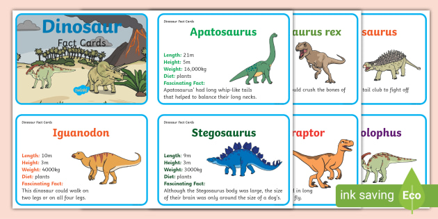 Free Printable Dinosaur Flashcards and Memory Game for Kids