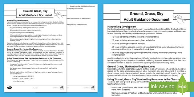 Sky Grass Ground Handwriting Practice For Adults Guidance