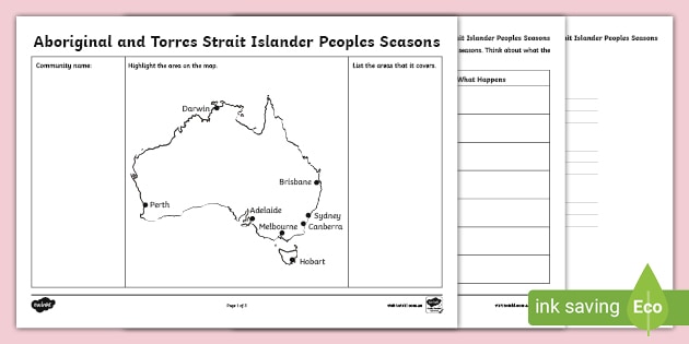 Aboriginal Seasons Research Worksheet (teacher made)