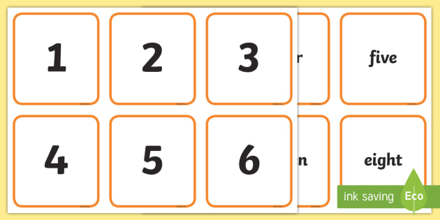 Numeral, Number Word and Quantity Matching Cards - Twinkl