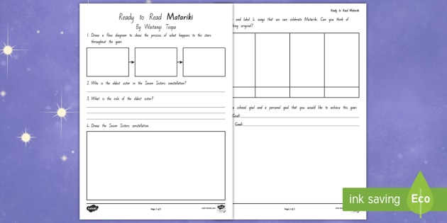 Ready To Read Matariki Nz Comprehension Worksheet