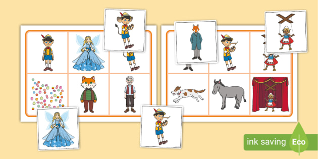 Pinocchio Matching Cards and Board (teacher made)