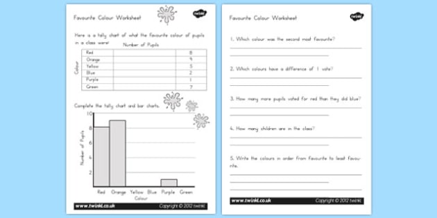 Worksheet Colours<br/>