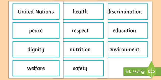 KS2 Universal Children's Day Word Cards (teacher made)