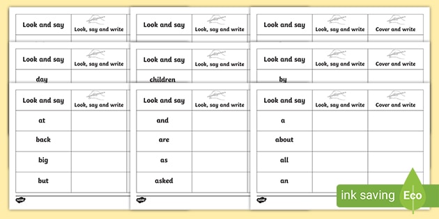 High Frequency Word Practice 3rd Grade