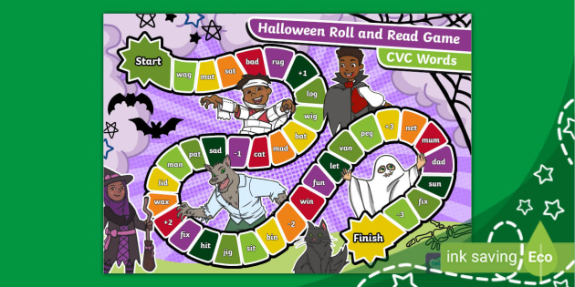 Halloween Roll and Cover Dice Game, Roll and Race