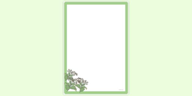 free simple blank printable botanical page border twinkl