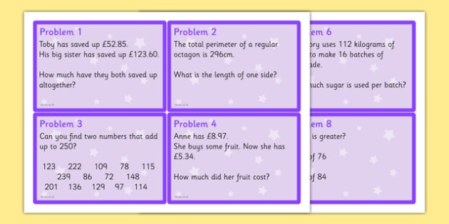 Maths Problem Cards Year 6
