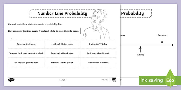 Probability Line Worksheets (teacher made)