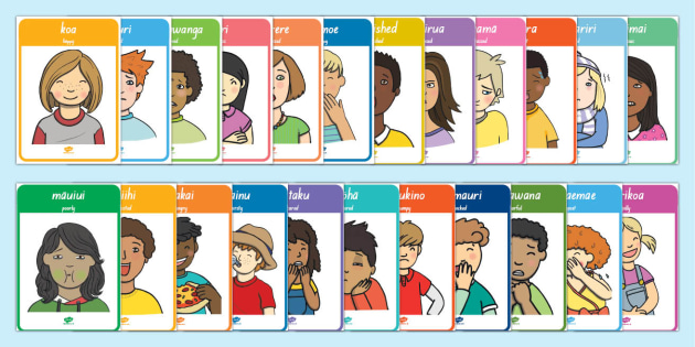A Collection of Posters Showing Feelings in Te Reo Māori