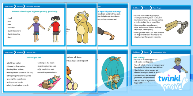 Twinkl Move PE - KS1 Cool-Down Cards Set 2