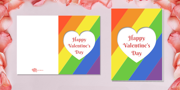 Rainbow Valentine's Day Card | Twinkl Party (teacher made)